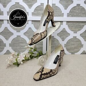Stuart Weitzman Women's Vintage '80's Suave Leather Snakeskin Pumps
